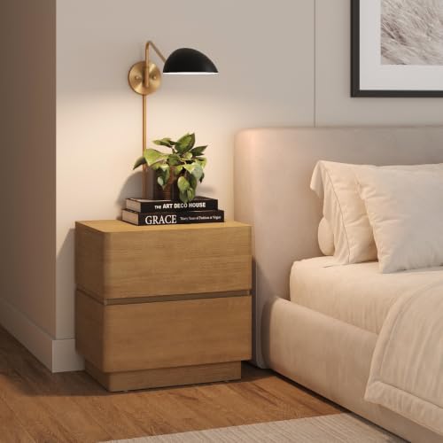 Bilson Plug in Wall Sconce with Black Dome Shade and Brass Swing Arm