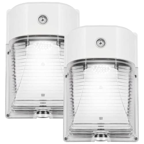 26W LED Wall Pack Light with Dusk to Dawn Sensor 5000k White 2 Pack (2 Count)