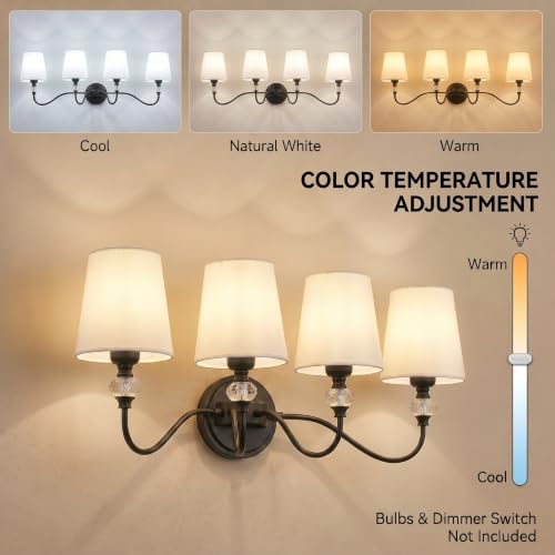 4 Light Vintage Bathroom Vanity Light Fixtures Over Mirror