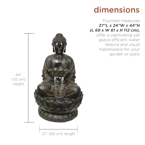 WIN1586 Outdoor Floor Peaceful Buddha Fountain with LED Lights