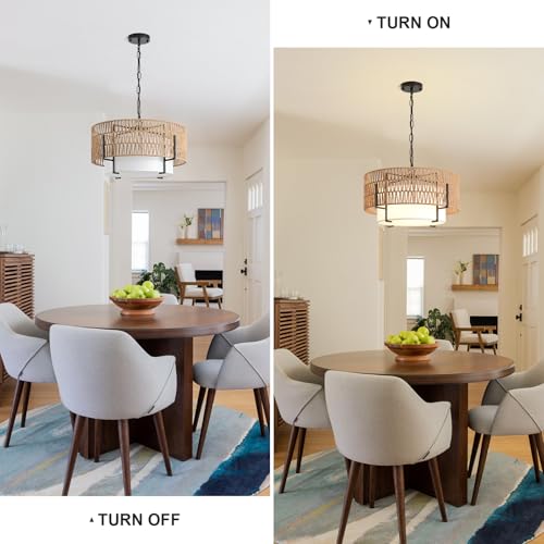4 Light Boho Chandelier for Dining Room