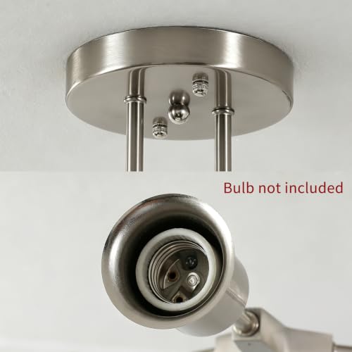 Modern Mid Century Nickel Sputnik Ceiling Light Fixture Chandelier