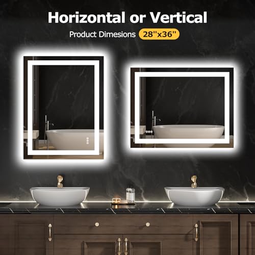 28"X36" LED Bathroom Mirror with Lights