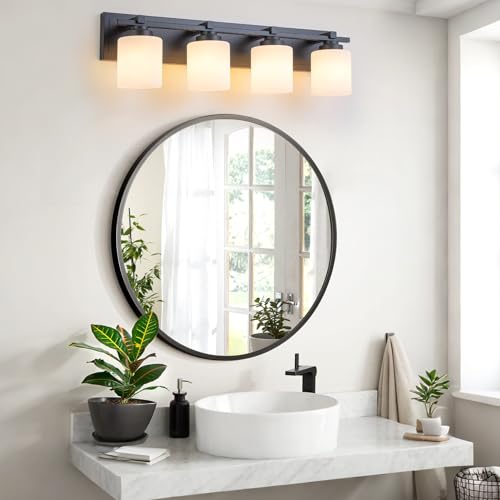 Modern Bathroom Light Fixtures Over Mirror