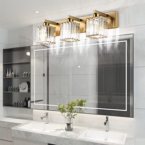 Bathroom Vanity Light Fixtures Crystal Vanity Lighting Fixtures Brass 3 Light Bathroom Lighting