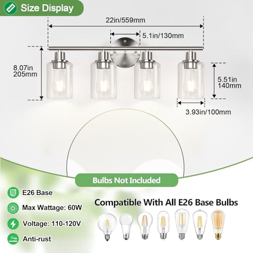 4 Light Bathroom Light Fixtures