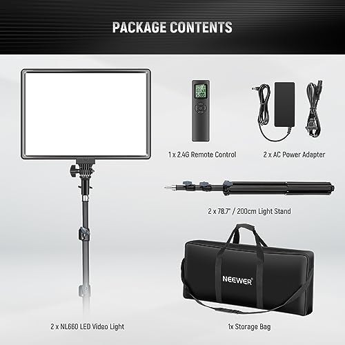 18" LED Video Light Panel Key Lighting Kit with Remote
