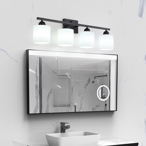Milk Glass Vanity Lights for Bathroom
