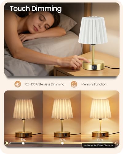 Small Bedside Table Lamps Set of 2 (2 Count)