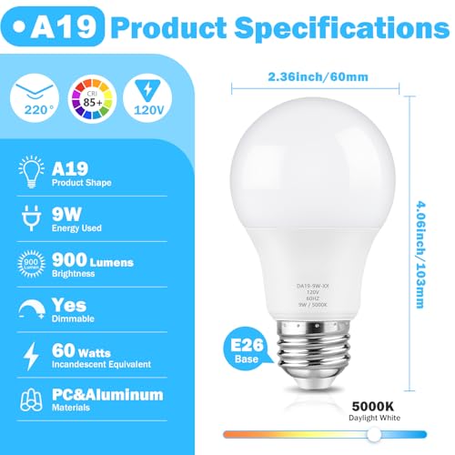 A19 LED Light Bulb 60W Equivalent (20 Count)