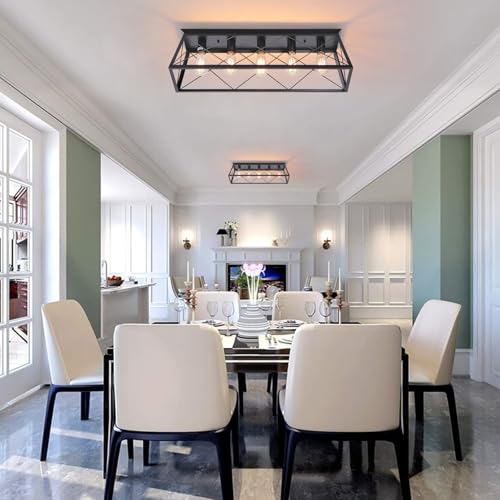 31.5" Black Flush Mount Ceiling Light Fixture