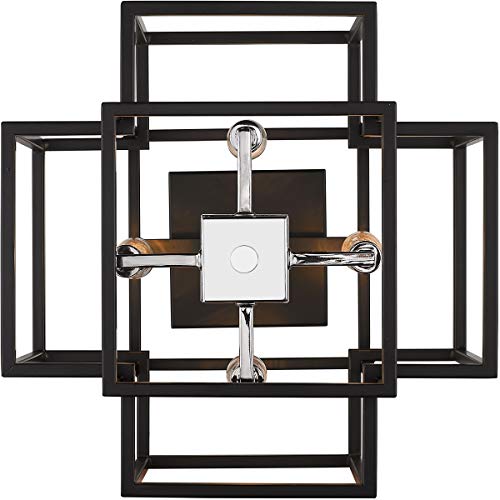 454SF-BK-CH 4 Light Semi Flush Mount, Black & Chrome