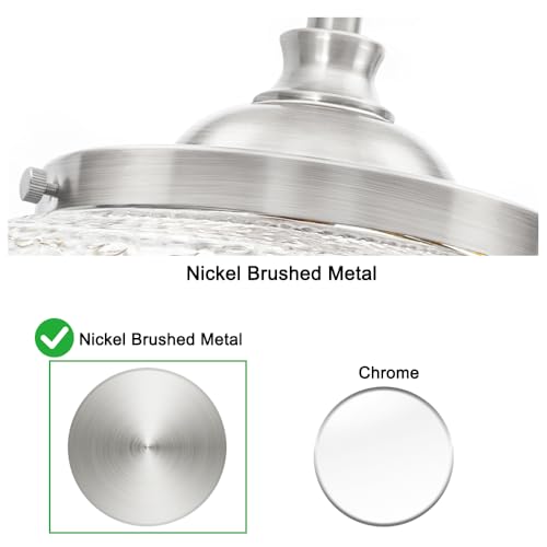 Brushed Nickel Pendant Light with Clear Glass Lampshade