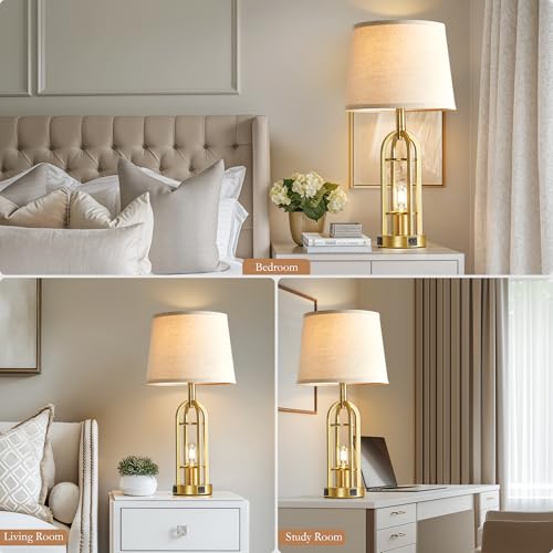 Gold Table Lamps for Living Room Set of 2 (2 Count)