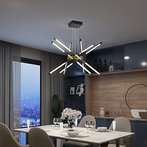 Chandeliers Modern LED Ceiling Light Dimmable Black Chandelier Embedded Installation Fixture