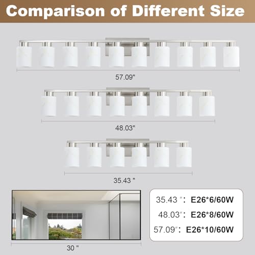 6 Light Bathroom Light Fixtures (6 Count)