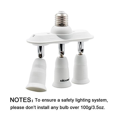 Light Socket Splitter 3 Way Adapter