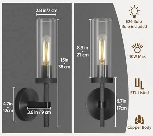 Black Wall Sconces Bathroom Vanity Wall Sconce