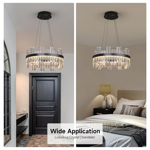 Black Led Modern Crystal Chandelier