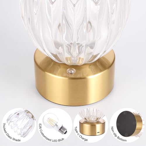 Cordless Small Table Lamp with 5200mAh Battery & Touch Control