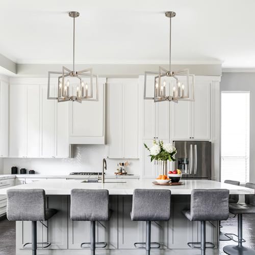 6 Light Modern Farmhouse Brushed Nickel Chandelier