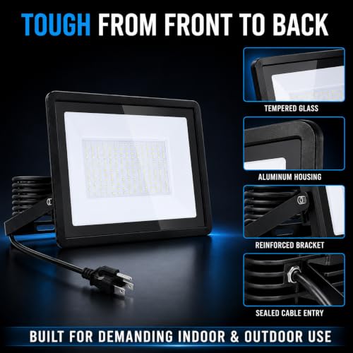 250W 2 Pack LED Flood Lights Outdoor (4 Count)