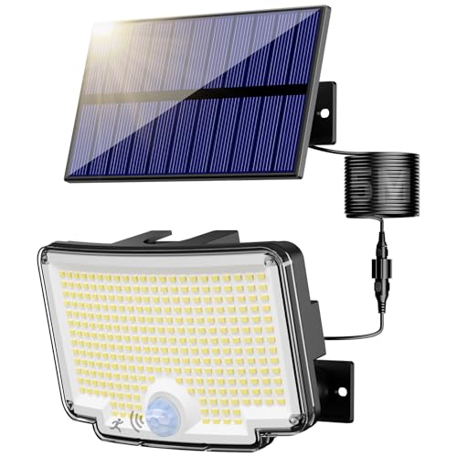 318 LED Solar Motion Lights Outdoor Waterproof with 16.4 FT Cable