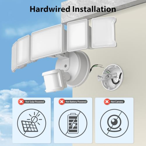 2 Pack 18000LM Motion Sensor Outdoor Lights (White)