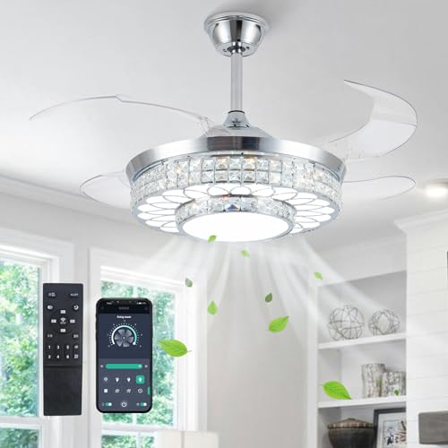 42" Retractable Ceiling Fans with Lights