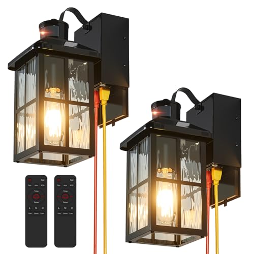 Porch Lights with GFCI Outlet with Remote