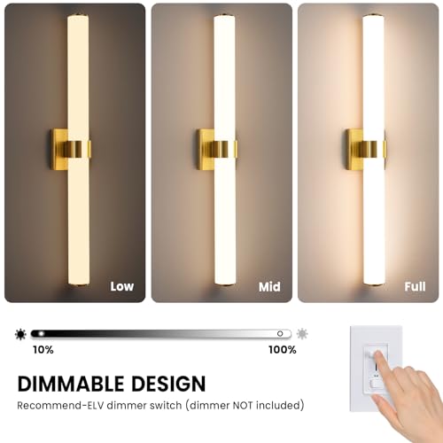 Gold Bathroom Light Fixtures Over Mirror