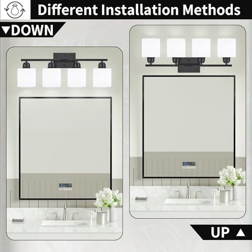 4 Light Black Bathroom Vanity Light