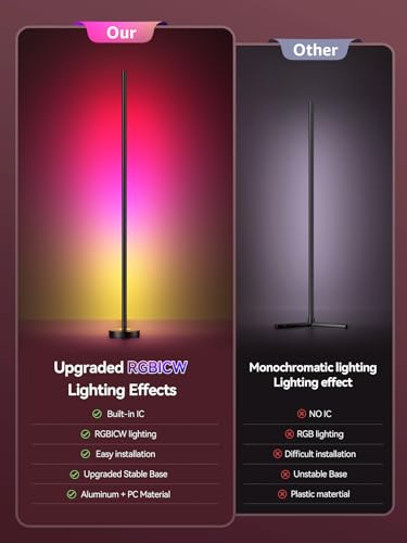 Smart RGBICW LED Corner Floor Lamp