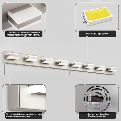 Bathroom Light Fixtures Brushed Nickel Vanity Lights for Bathroom Above Mirror