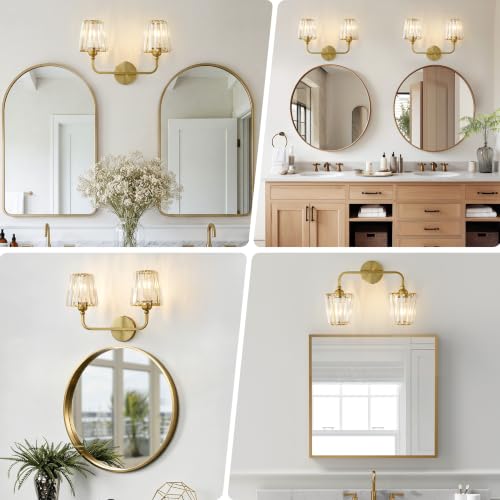 Bathroom Light Fixtures (Brushed Brass / 2 Light)