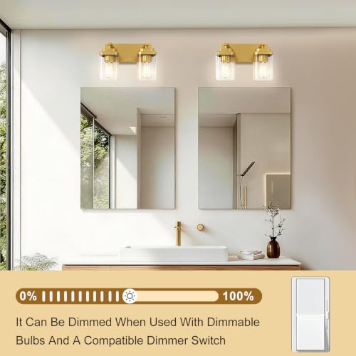 Brushed Gold Bathroom Light Fixtures