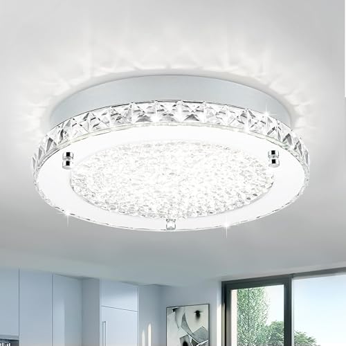 Modern Crystal Flush Mount Ceiling Light LED Kitchen Ceiling Lamp 18W
