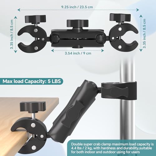 Super Double Clamp Mount Umbrella Camera Pole Clamp Holder
