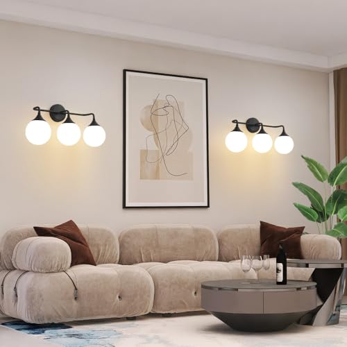 Black Bathroom Light Fixtures Over Mirror Vanity 3 (3 Count)