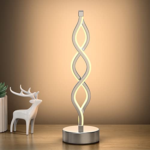 Silver Infinity Spiral LED Table Lamp