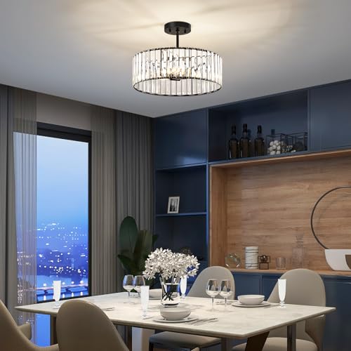 Crystal Black Ceiling Light
