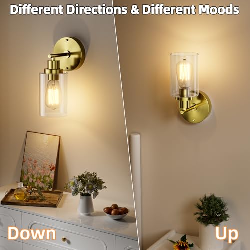 Bathroom Wall Sconce with Clear Glass Shade