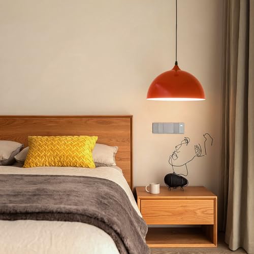 Red Plug in Pendant Light 2 Packs 11.8inch 14.7 ft (2 Count)