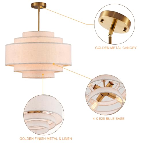 19.7" Modern Drum Chandelier