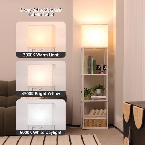 Floor Lamp with Shelves