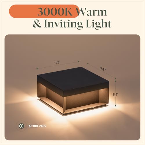11.8'' Outdoor Post Lights Hard Wired