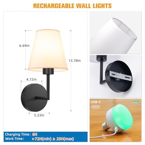 13.8 inch Battery Operated Wall Sconce Set of 2 (2 Count)