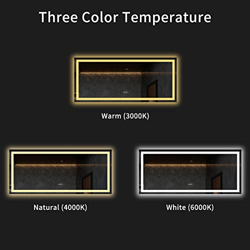 60"X28" LED Bathroom Mirror with Light