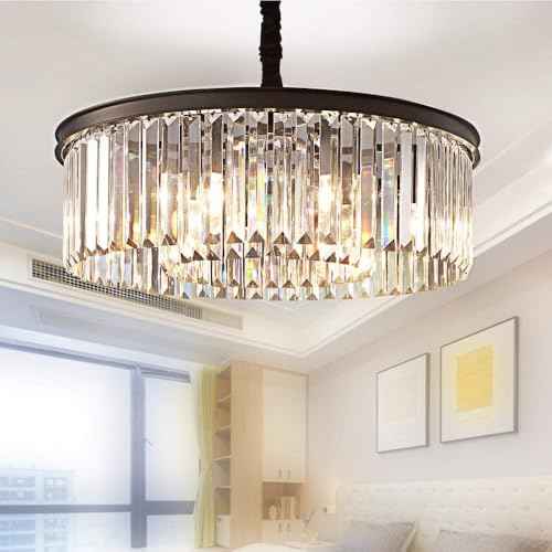 Crystal Chandeliers Modern Contemporary Ceiling Lights Fixtures Pendant Lighting Dining Room Living Room Chandelier D21.6 H7.1