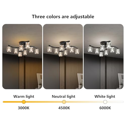 8 Light Semi Flush Mount Ceiling Light